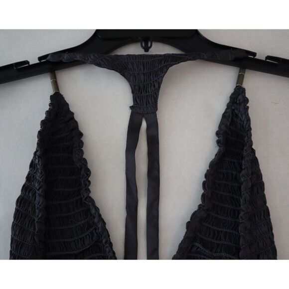 Free People OB1534839 Women's Sz S Gray Silk Racerback Bodysuit $68 - Picture 3 of 4